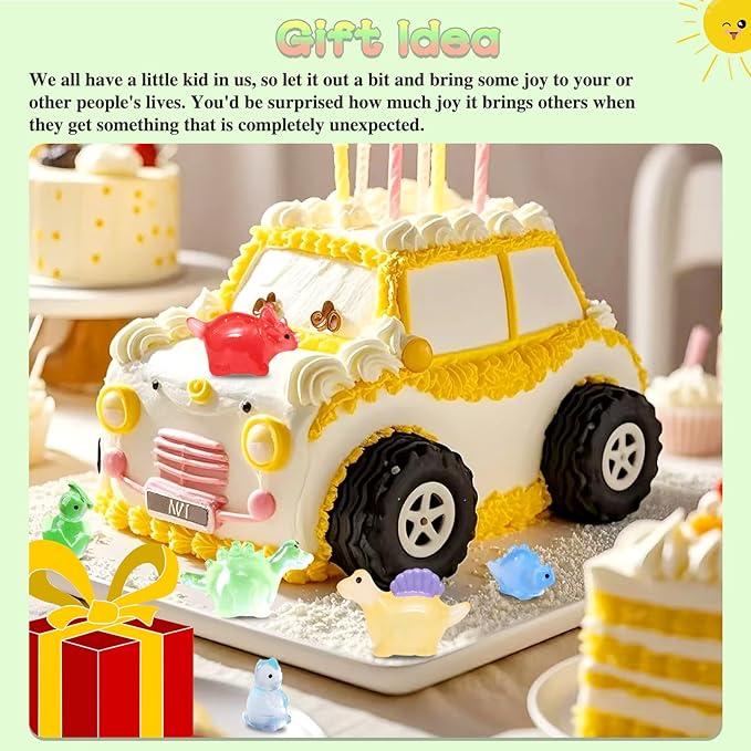 100PCS Luminous Mini Resin Dinosaur Glow in The Dark, 28 Styles Tiny Animals for Hide Garden Micro Landscape Dollhouse Decor Craft-VerdiqueGarden