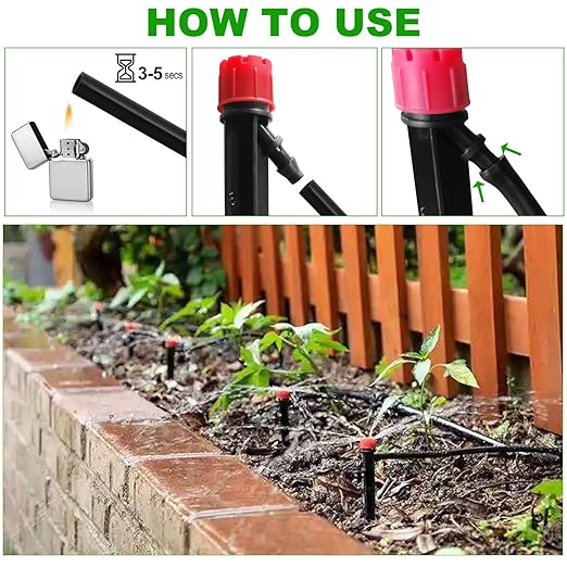 Drip Irrigation System Kit,100FT Adjustable Drip Watering Plant System with 5/16" and 1/4" Irrigation Tubing Hose,Drip Emitters,Lock Barbed Tee Fittings for Garden and Raised Beds,Greenhouse,Yard,Lawn-VerdiqueGarden