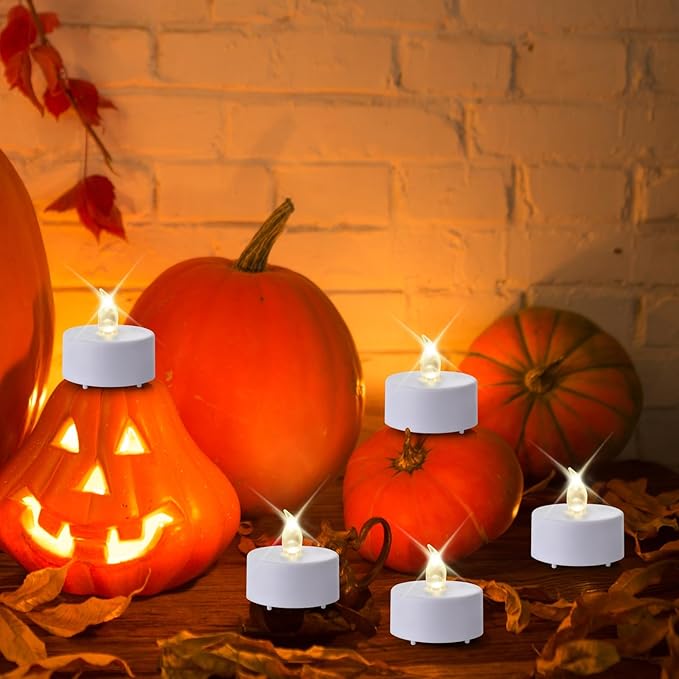 Tea Light Candles with Remote Control,24pack Flickering Flameless LED Candle,Long Lasting 400+Hours,Battery Operated with Timer for Home Decoration Seasonal &Festival Celebration WarmWhite-VerdiqueGarden