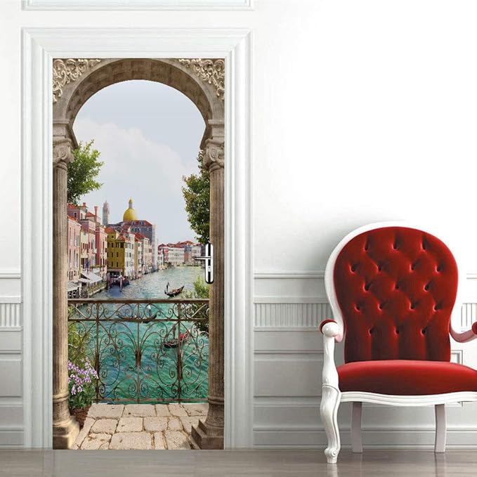 3D Door Stickers - Peel & Stick Murals - Landscape - Removable PVC Waterproof Door Poster - 37.4" x 84.6"-VerdiqueGarden