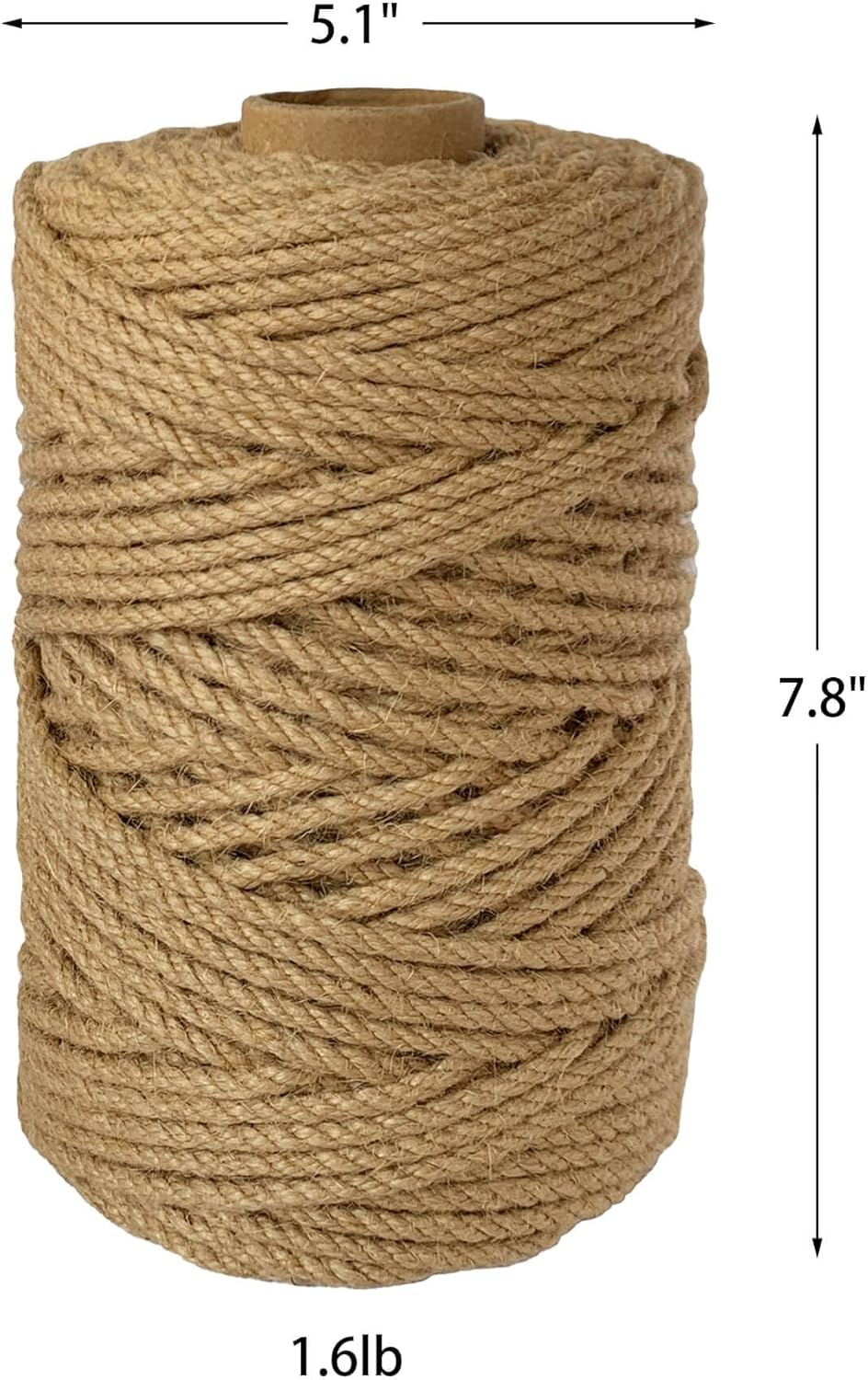 2-Pack Natural Jute Twine Rope, 4mm x 656ft Heavy Duty & Eco-Friendly - for Crafts, Gardening, Cat Scratching Post, Bundling & Hanging, 328Feet/Roll-VerdiqueGarden