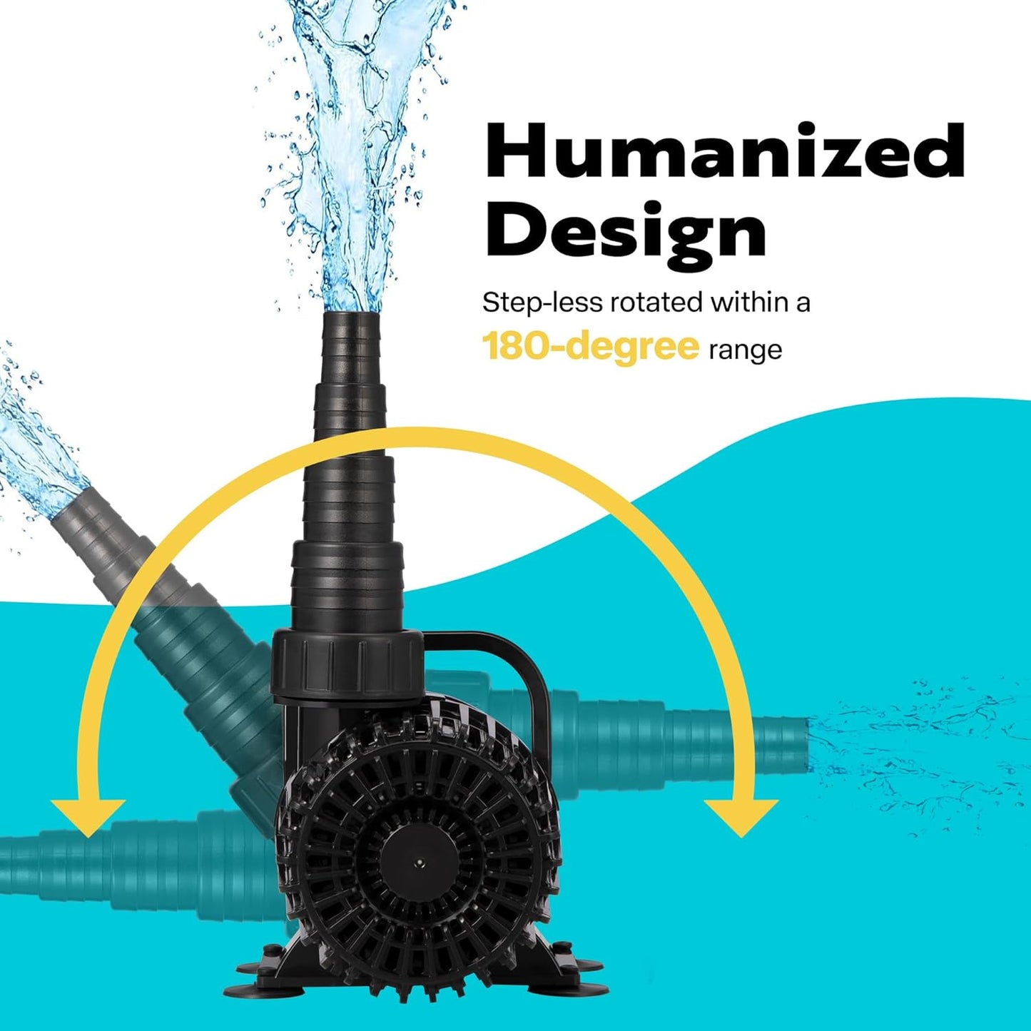 VIVOHOME 120W 2700GPH Submersible Water Pump with 180° Seamless Adjustable Nozzle and Barrier Bag for Koi Pond Waterfall Fountains Fish Tank-VerdiqueGarden