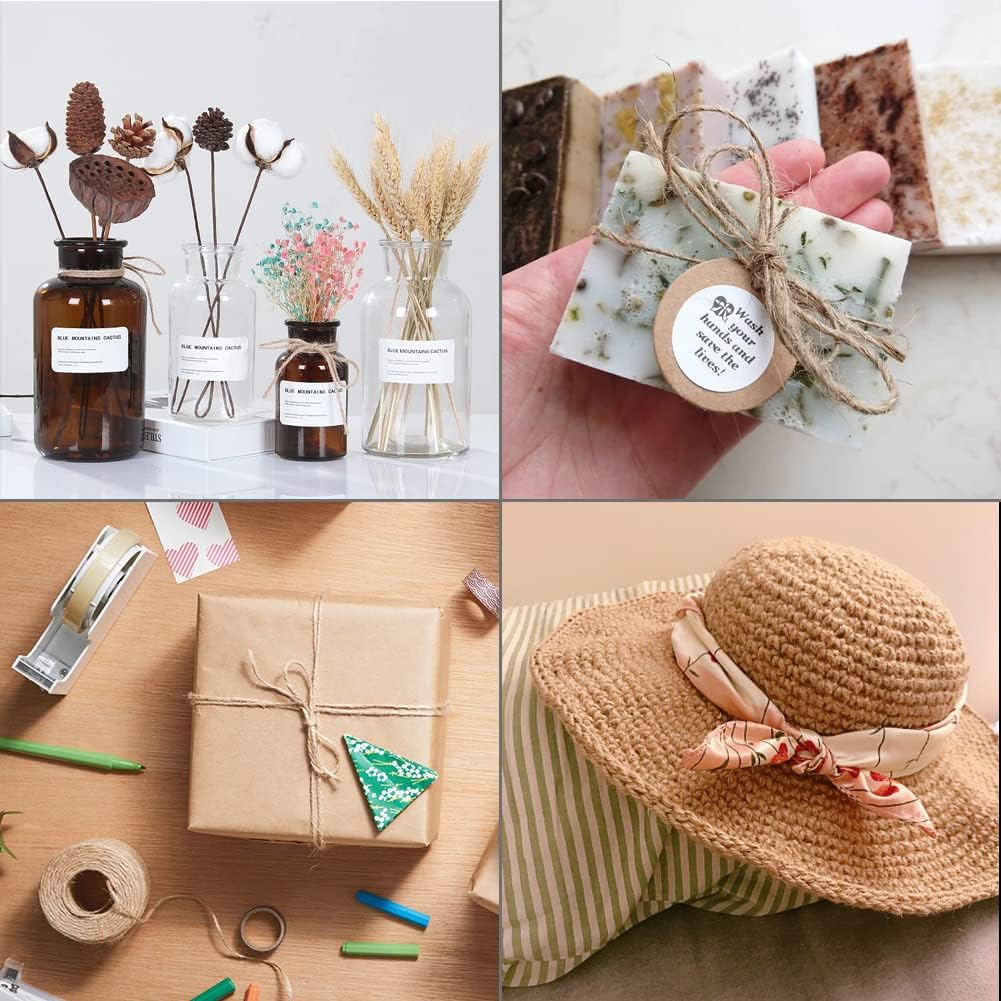 Tenn Well Natural Jute Twine, 984 Feet 2mm Garden Twine, Brown Jute String for Arts and Crafts, Gardening, Gift Wrapping, Bundling, Recycling-VerdiqueGarden