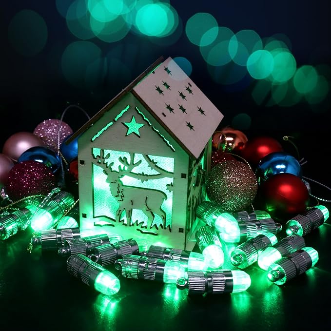 SumDirect Pack of 12 LED Mini Non-Blinking Lights for Paper Lanterns Balloons Floral Wedding Halloween Christmas Party Decoration Centerpieces (12, Green)-VerdiqueGarden