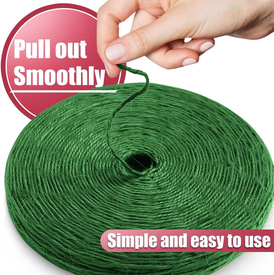 PerkHomy Garden Twine Strong Natural Jute 400 Feet Long Green Twine for Gardening Tomato Climbing Plant Tie Floristry Crafts Gift Wrapping Packing Decor (Green 2mm * 400feet)-VerdiqueGarden