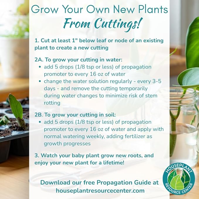 Houseplant Prop Drops - Propagation Promoter & Root Growth Hormone | Root Stimulator for Cuttings | Supports Stronger, Healthier Plants | Easy-to-Use Liquid Formula for Water & Soil Propagation | 8oz-VerdiqueGarden