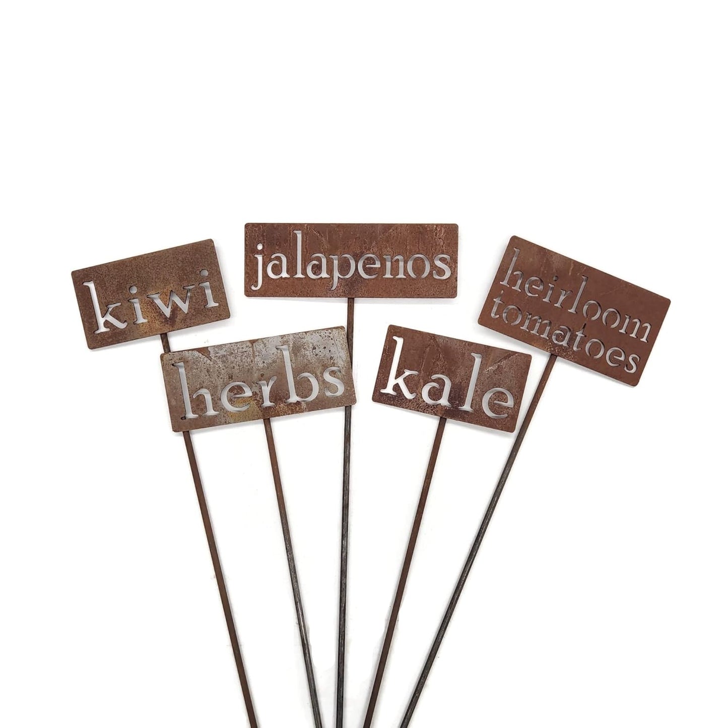 Classic Metal Garden Markers 19 Inches Tall (honeydew, Naturally Rusted)-VerdiqueGarden