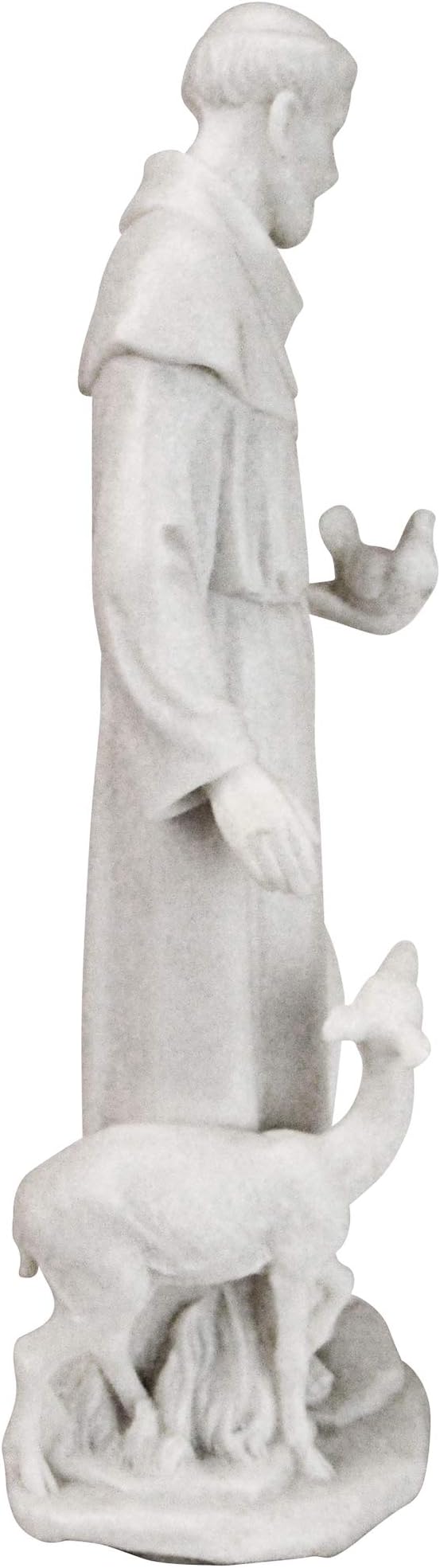 Design Toscano Francis of Assisi, Patron of Animals Religious Statue Figurine, 11 inches tall, Cast Marble Resin, White Finish-VerdiqueGarden