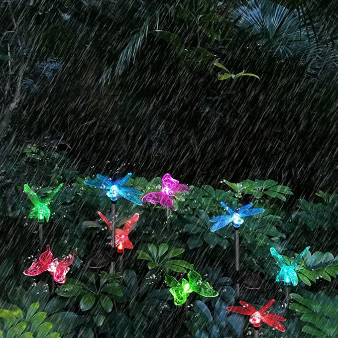 Anordsem Solar Lights Outdoor Decorations: Garden Stake Light Waterproof for Yard Decor Outside - LED Dragonfly Hummingbird Butterfly Lamp for Patio Pathway Home-VerdiqueGarden
