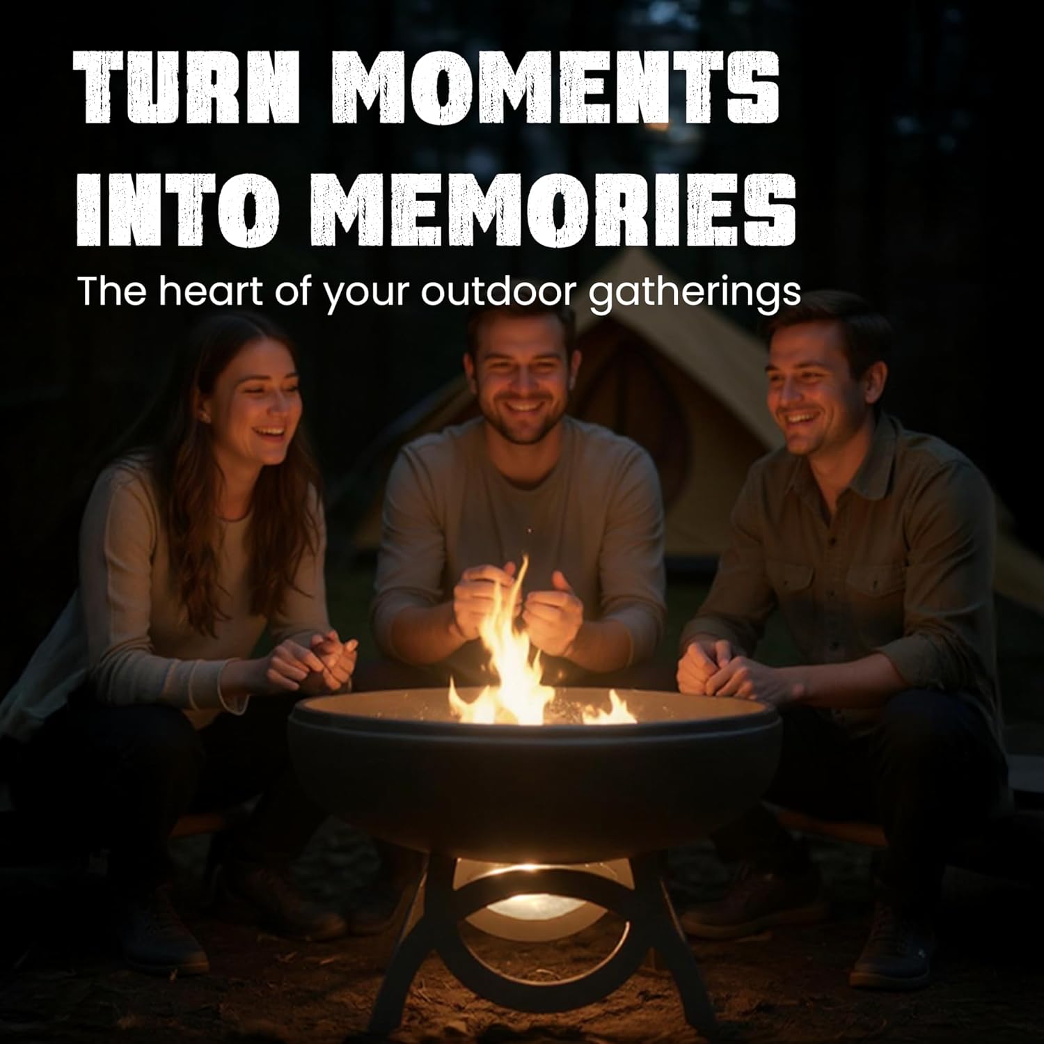 Liberty Fire Pit – Ohio Flame Wood Burning Outdoor Fire Pit - 42" Diameter with Standard Base (Made in USA)-VerdiqueGarden