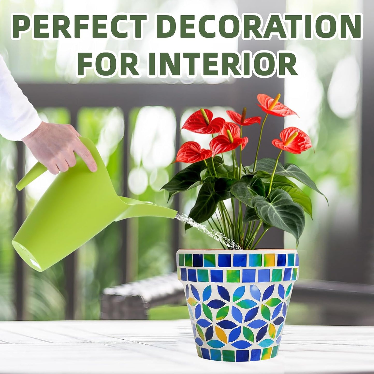 VOREEN 4.2 Inch Mosaic Terracotta Plant Pot, Handmade Flower Pots with Drainage, Handmade Indoor/Outdoor Decorative Planter for Succulents, Home & Garden Decor, Gift for Mom Wife Friend-VerdiqueGarden