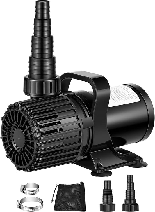 VIVOSUN 2700 GPH Submersible Water Pump with Barrier Bag, 120W Pond Pump, Ultra Quiet Aquarium Pump with 15FT. Lift Height for Pond, Waterfall, Fish Tank, Statuary, Hydroponic-VerdiqueGarden