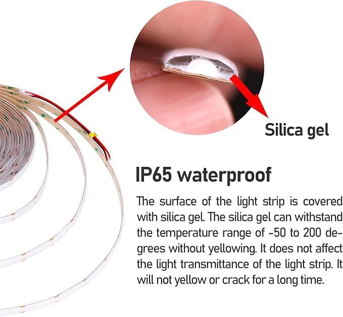 32.8ft(10M) DC 24V Blue COB LED Strip Light IP65 Waterproof 3840LEDs Uniform Glow Dotless Flexible LED Tape Lights for DIY Garden Backyard Hallways Stairs Decoration(No Power Supply)-VerdiqueGarden