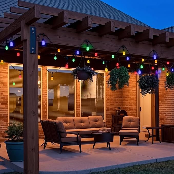 BRIMAX S14 LED Colored Light Bulbs with Faceted Surface,Outdoor Indoor String Light Replacement Bulbs,Plastic,Shatterproof, E26 Base, for Christmas Halloween Party and Holiday Decor,15 Pack-VerdiqueGarden