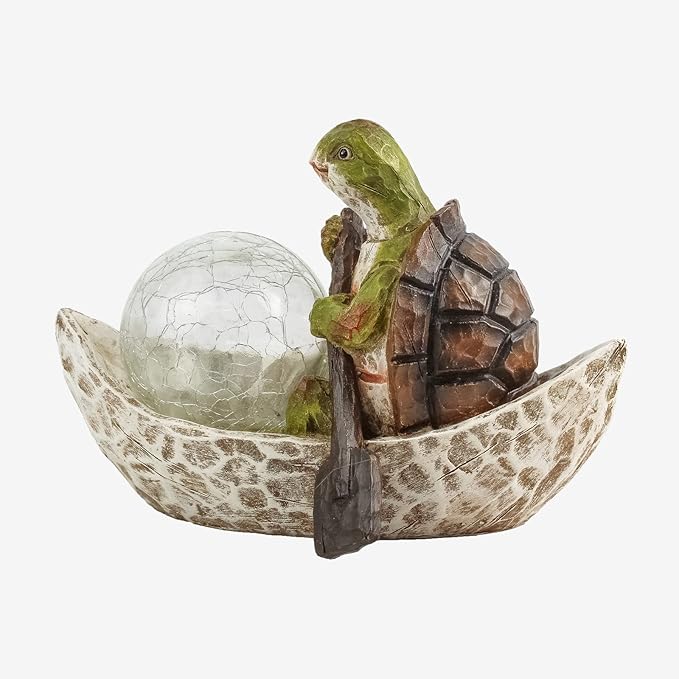 Garden Statue of Turtle,Garden Decor Turtle Figurine,Turtle Outdoor Statue,Solar Turtle Decor for Patio,Balcony,Yard,Lawn Ornament,Perfect Garden Gift-VerdiqueGarden