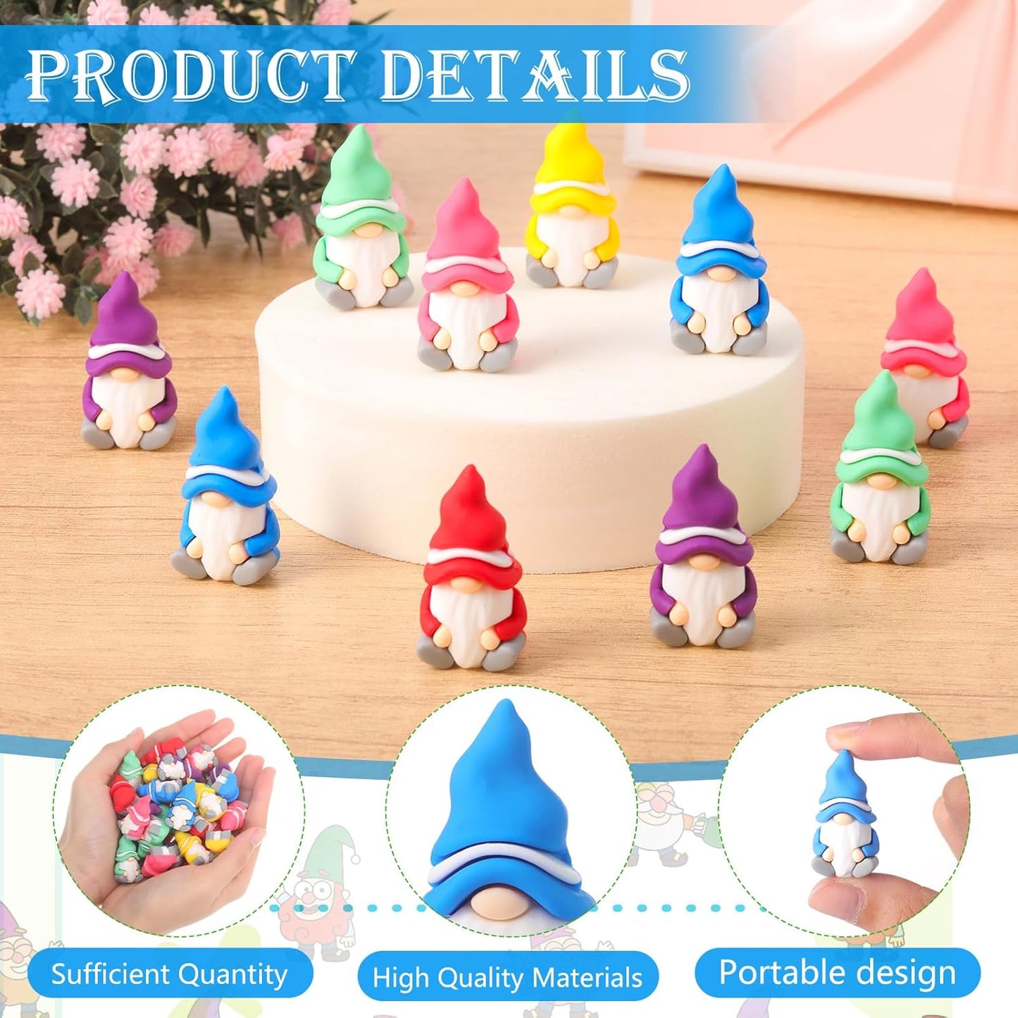 100 Pcs Mini Gnomes Figurines Tiny Fairy Resin Gnomes Statue Garden Bulk for Goody Bag Stuffers Filler Party Favors Gifts Decor Dwarf Statues Garden Dollhouse Micro Landscape Accessories-VerdiqueGarden