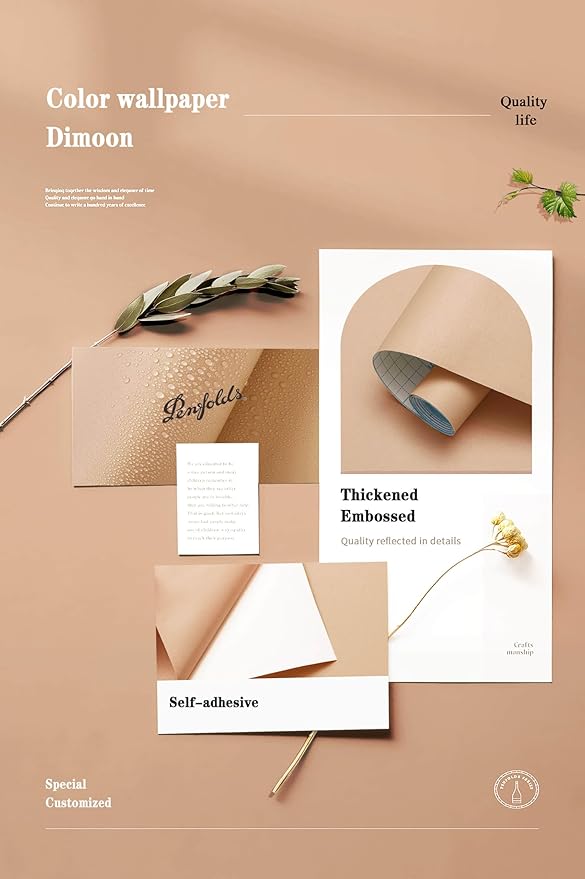 Dimoon 393''x17.7'' Orange Peel and Stick Wallpaper Contact Paper Modern Self Adhesive Wall Paper Removable Renter Friendly Textured Solid Color Shelf Cabinet Vinyl Roll (393''x17.7'',Coral Orange)-VerdiqueGarden