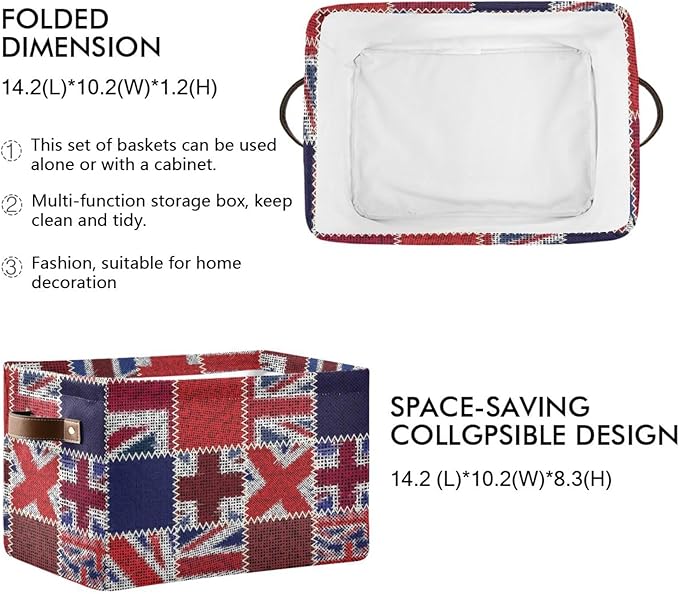 Flag Rectangular Storage Basket Organizer Bin Shelf Baskets For Clothes For Home Office Dorm-VerdiqueGarden