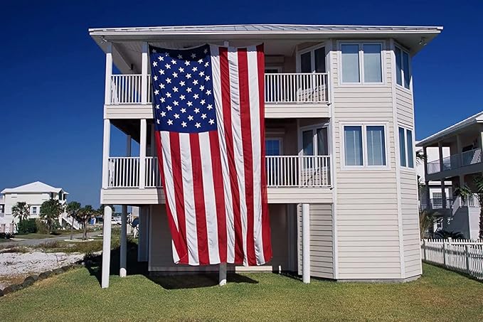 Homissor American Flag 15x25 Ft Large US Flags USA Giant United State Flag Heavy Duty Outdoor Embroidered Stars for All Weather High Wind Sewn Stripes With Brass Grommets-VerdiqueGarden