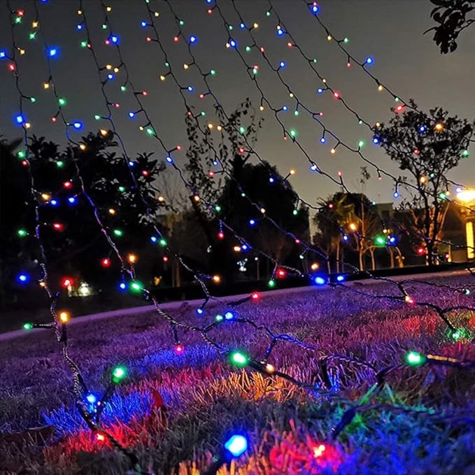 weillsnow 66 FT 200 LED Christmas Lights, Plug in Connectable Green Wire Fairy Lights with 8 Twinkle Modes, Outdoor Waterproof Christmas Lights for Garden Patio Wedding Decorations (Multicolored)-VerdiqueGarden