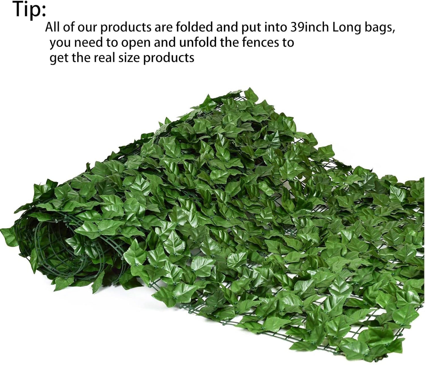 DearHouse Artificial Ivy Privacy Fence, 118x59in Artificial Hedges Fence and Faux Ivy Vine Leaf Decoration for Outdoor Garden Decor-VerdiqueGarden