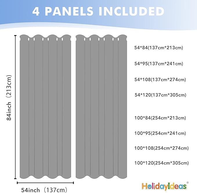 HolidayIdeas White Outdoor Sheer Curtains for Patio Waterproof, 4 Panels - 100 x 95 Inch - Extra Wide Voile Outside Curtains Light Filtering Grommet Drapes for Front Porch, Gazebo, Pergola, Backyard-VerdiqueGarden
