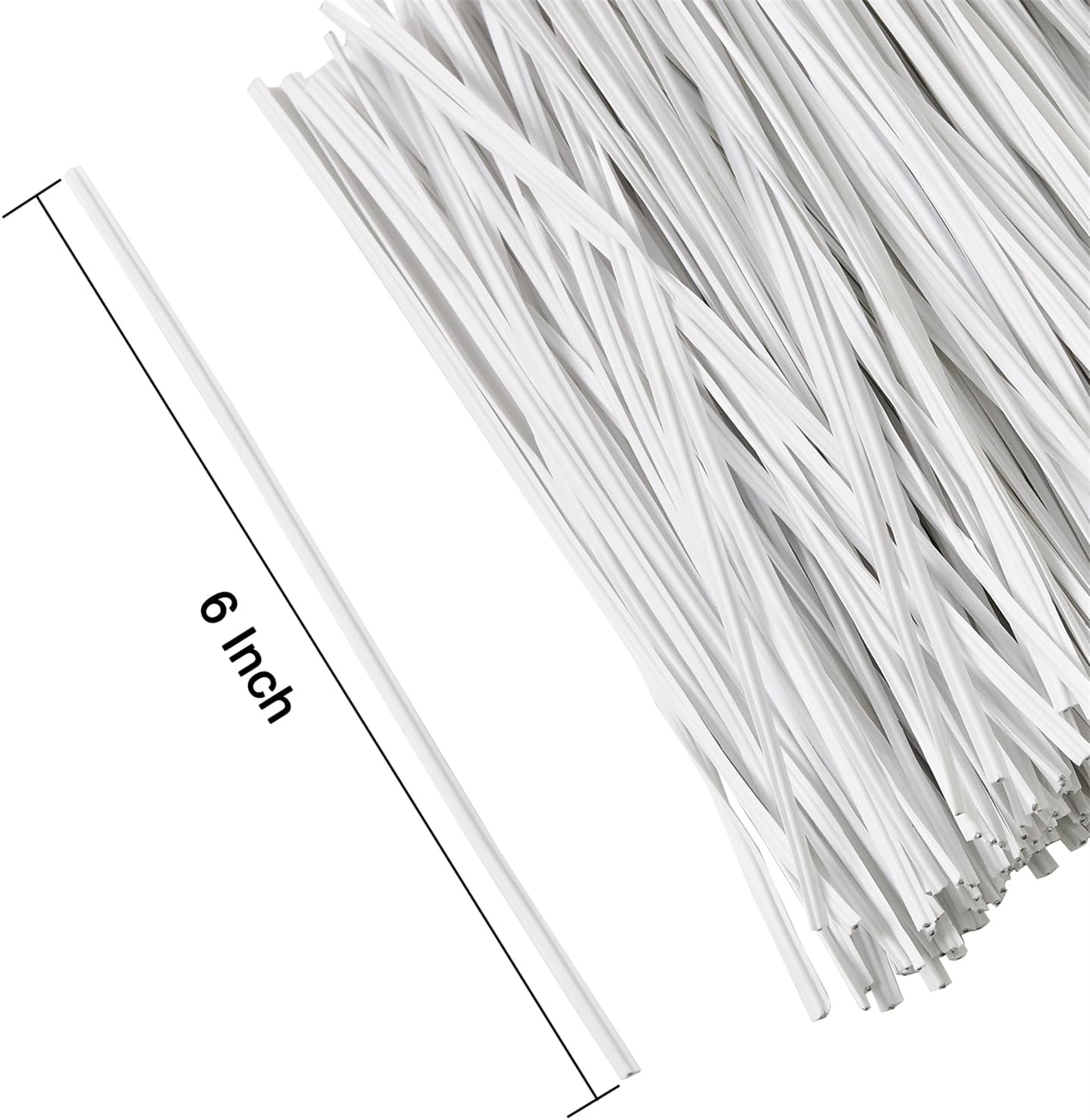 300 Pcs 6 inch White Plastic Twist Ties, Cable Ties, for Bags, Gardening Tools-VerdiqueGarden