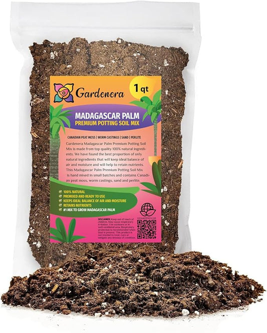 Premium Madagascar Palm Potting Mix - Crafted for Thriving Growth and Unique Elegance - 1 Quart-VerdiqueGarden