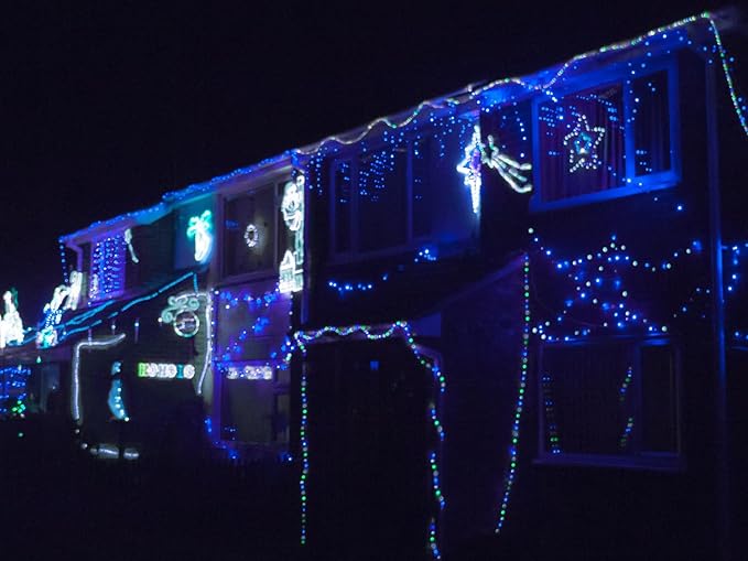 LED Rope Lights for Outside, 20Ft 360°Blue Solar Rope Lights Outdoor Waterproof, 86 LEDs 110V 8 Modes Remote Control Timer Christmas Rope Lights for Party Holiday Garden Decoration (Blue)-VerdiqueGarden