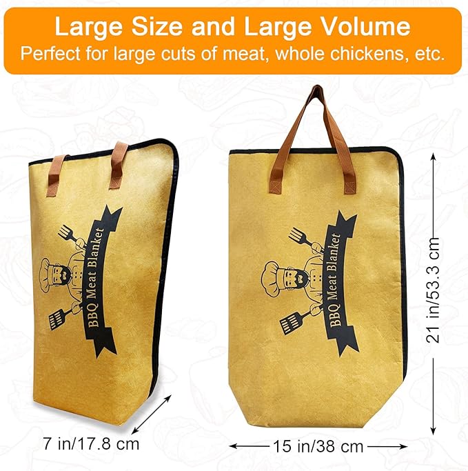 Thickened Insulation BBQ Blanket - Meat Resting Blanket, Locks in Juices, Wide Opening Design, Reusable for Large Brisket, Pork Shoulder, Turkey, Easy Clean, Portable - BBQTools,Gift Accessories-VerdiqueGarden