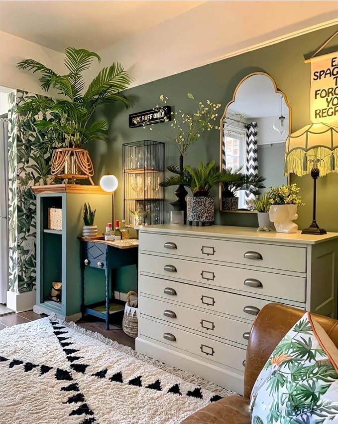 Dimoon 118''x17.7'' Green Peel and Stick Wallpaper Contact Paper Modern Self Adhesive Wall Paper Removable Renter Friendly Textured Solid Color Shelf Cabinet Vinyl Roll (118''x17.7'',Dark Green)-VerdiqueGarden