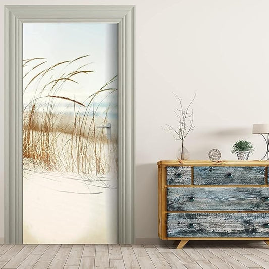 Door Wallpaper Self-Adhesive Door Poster 3D Door Picture - Sylter Dune - Door Film Photo Wallpaper Premium PVC Waterproof Door Sticker Wall Sticker for Bedroom Living Room Door Decoration Stickers 86-VerdiqueGarden