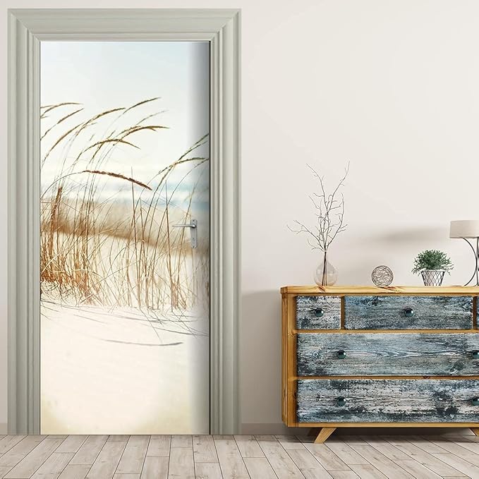 Door Wallpaper Self-Adhesive Door Poster 3D Door Picture - Sylter Dune - Door Film Photo Wallpaper Premium PVC Waterproof Door Sticker Wall Sticker for Bedroom Living Room Door Decoration Stickers 88-VerdiqueGarden