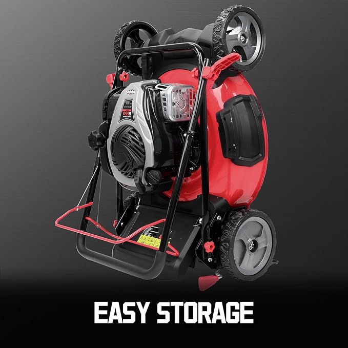 PowerSmart Self Propelled Gas Lawn Mower, 22-Inch with 140cc Briggs and Stratton E550 Engine 3-in-1 Rear-Wheel Drive Lawnmower with Bagging-VerdiqueGarden