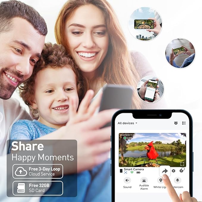 SOLIOM Solar Bird Feeder with Camera for Outdoors - AI Smart Birdhouse, 2K Live View & Instant Alerts, Squirrel Proof - Perfect Bird Watching Gift (Red)-VerdiqueGarden