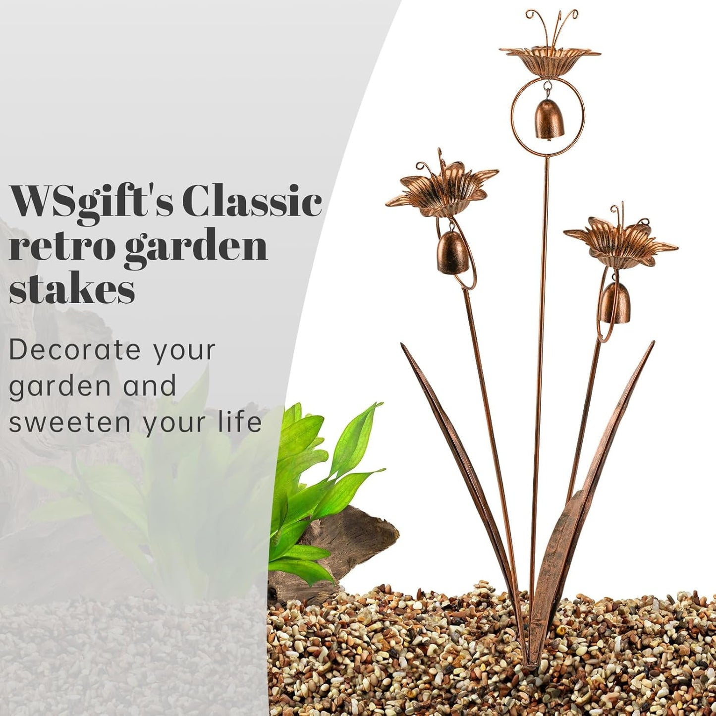 Metal Calla Lilies Flowers with Bells for Outside Yard Art Bronze Wind Chime-VerdiqueGarden