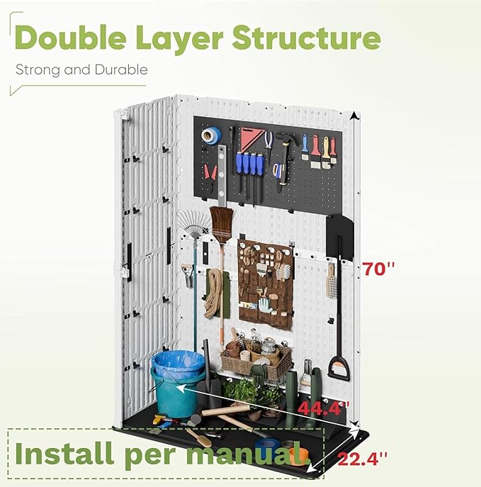 Devoko 50 Cu Ft Outdoor Storage Cabinet - Waterproof Vertical Shed for Patio, Garden & Deck, Heavy-Duty Tool Storage Box for Cushions, Accessories & Equipment, Durable & Weather-Resistant (White)-VerdiqueGarden