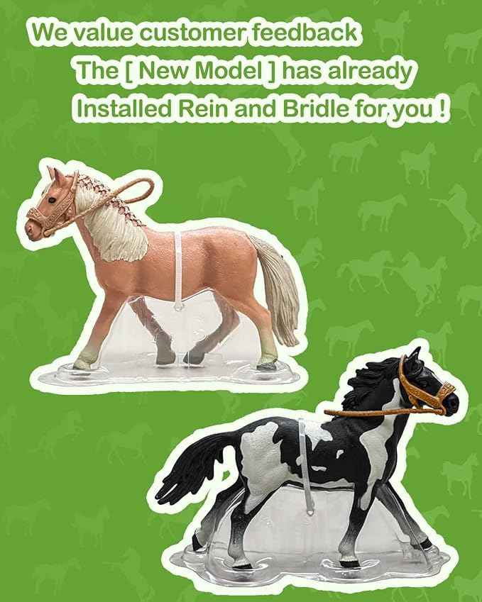 Horse Stable Playset, Horse Gifts for Girls and Boys with 3 Horses and 2 Riders, Horse Toys Set Farm Animals Toys for Kids 3 4 5 6 7 8+ (New Model), Green-VerdiqueGarden