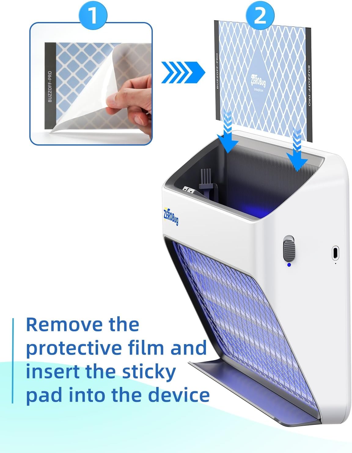 Sticky Fly Trap Refills 5-Pcs for BUZZOFF PRO Zapper, Fruit Fly Catcher Glue Boards for Indoor Use, Odourless, Mess-Free Insect Control-VerdiqueGarden