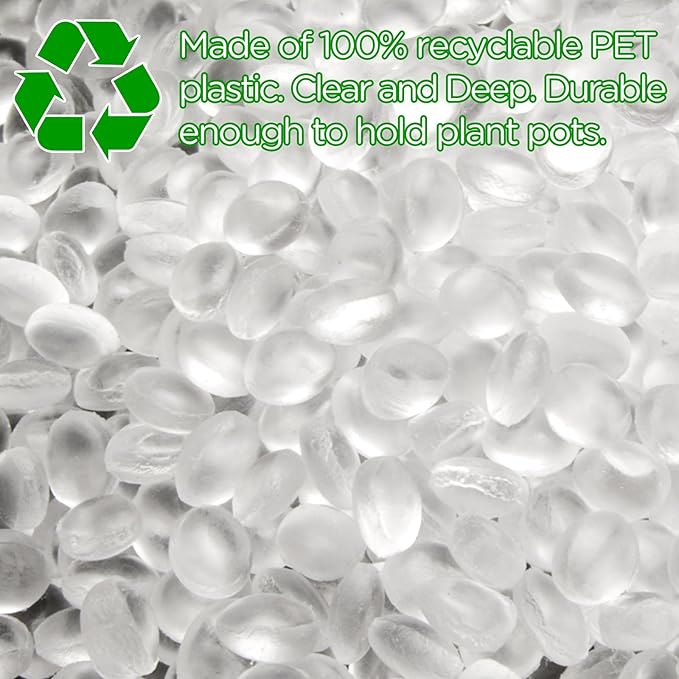 Hoolerry Plastic Plant Saucer Clear Deep Drip Tray Thickened Clear Plant Saucers Trays for Pots Deep Drip Trays for Home Garden Indoor and Outdoor Potted(15 Pcs,4, 6, 8 Inch)-VerdiqueGarden