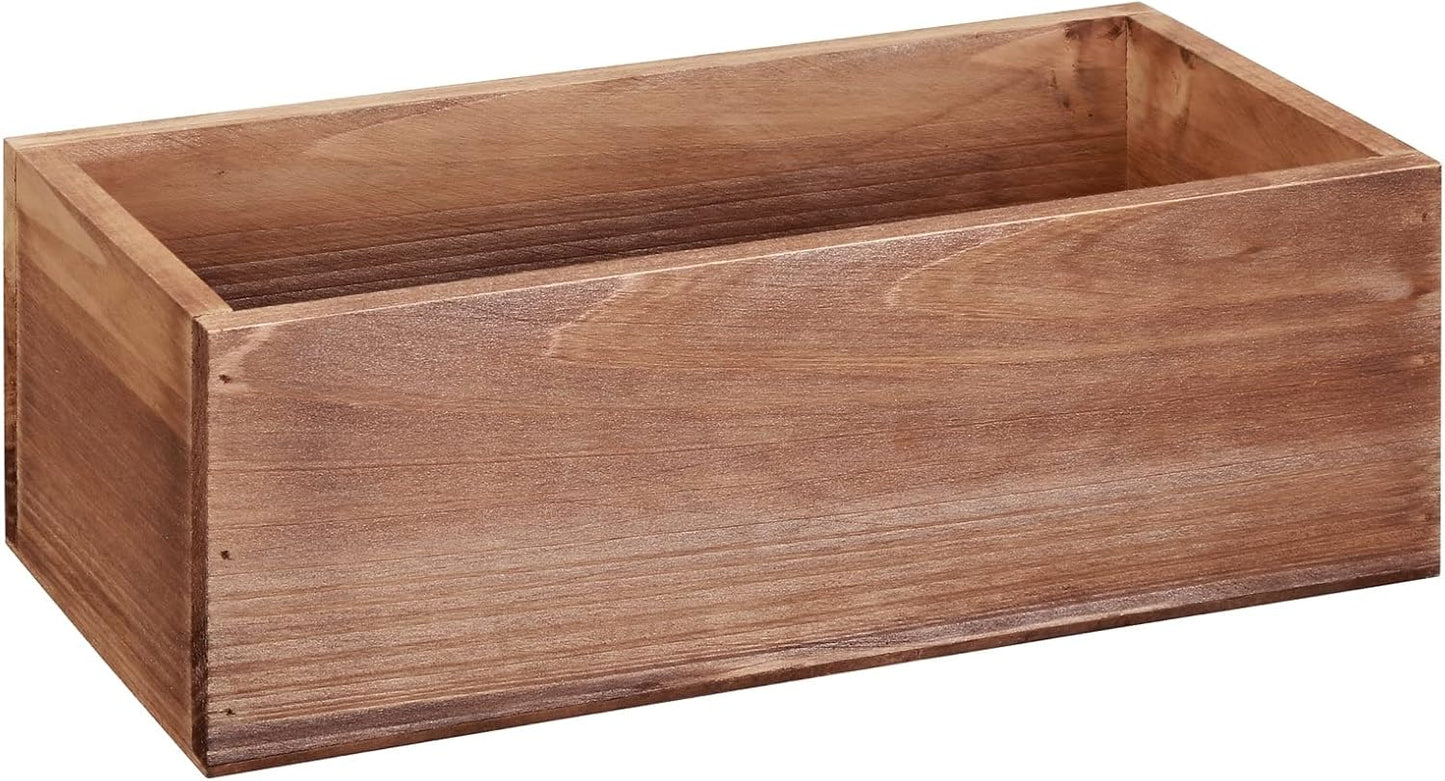 12” Wood Pallet Bin by Make Market - Rustic Crate Boxes for Storage, Decorative Display, Arts & Crafts, Made of 100% Wood - Bulk 4 Pack-VerdiqueGarden