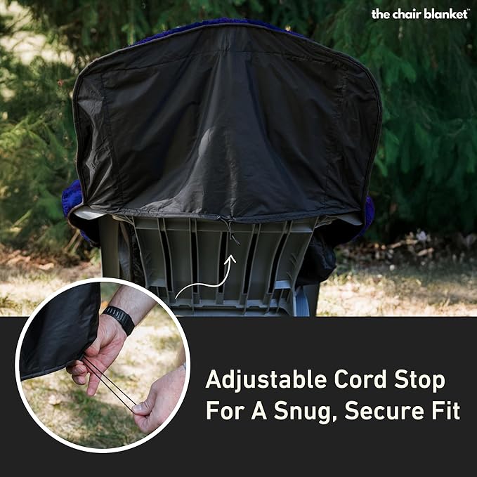 CITYBONFIRES The Chair Blanket™ Reversible Waterproof with Sherpa Lining – Portable Outdoor Cover for Camping, Sports & Patio – Folds into Carry Pouch with Strap - Navy-VerdiqueGarden