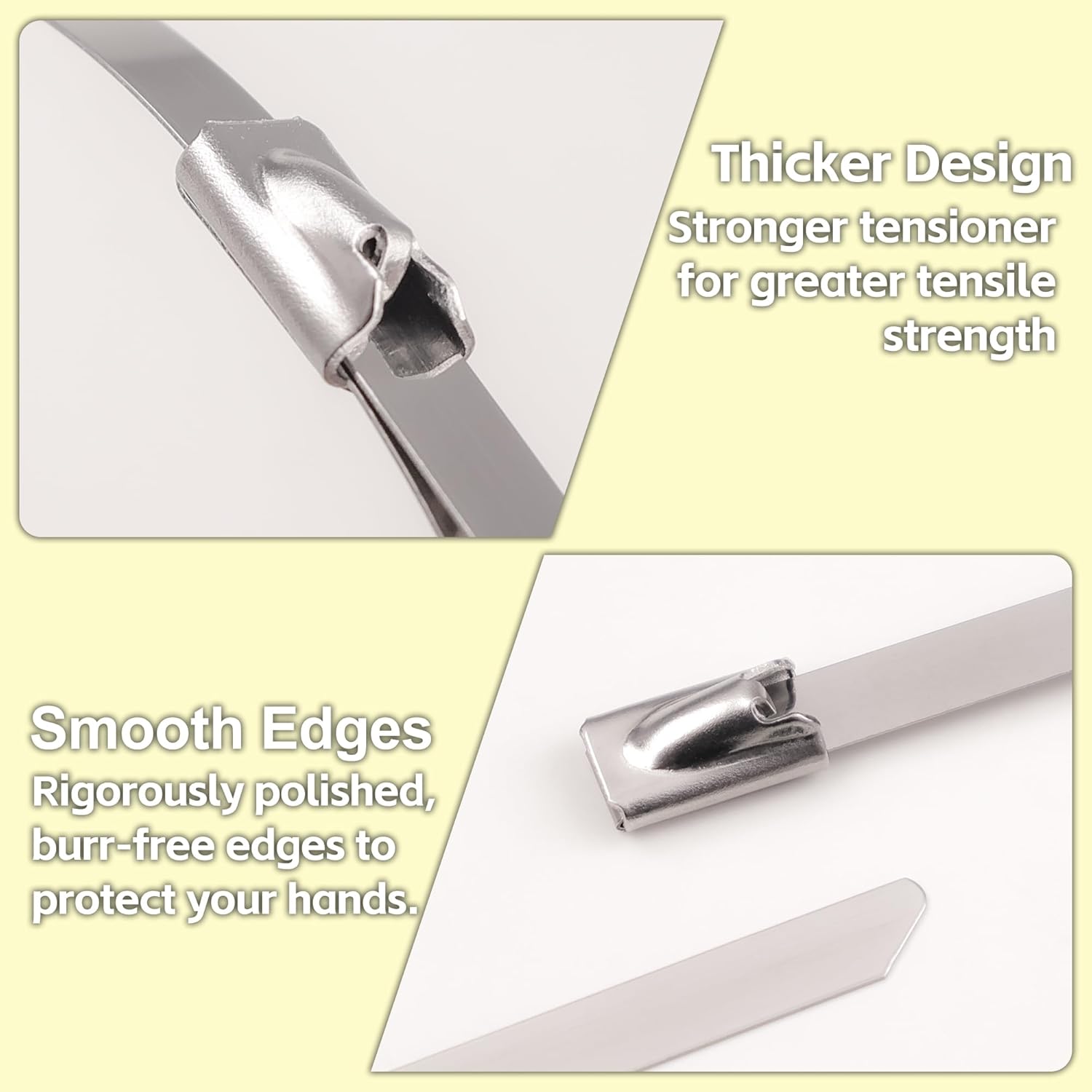 Stainless Steel Zip Ties 11.8 inch 500pcs, 304Stainless Steel Metal Zip Ties Multi-Purpose Heavy Duty Self-Locking Cable Ties for Machinery, Fence, Vehicles, Farms, Cables, Pipesas Well-VerdiqueGarden