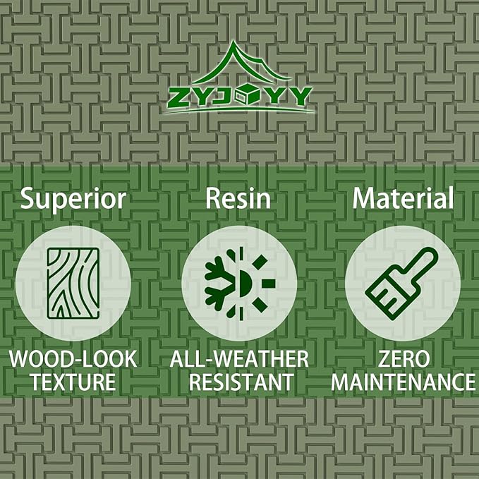 Outdoor Storage Box, 90 Gallon Deck Box, Waterproof Resin Storage Bin for Patio Cushions, Gardening Tools, Lockable, UV Resistant,Olive Green-VerdiqueGarden