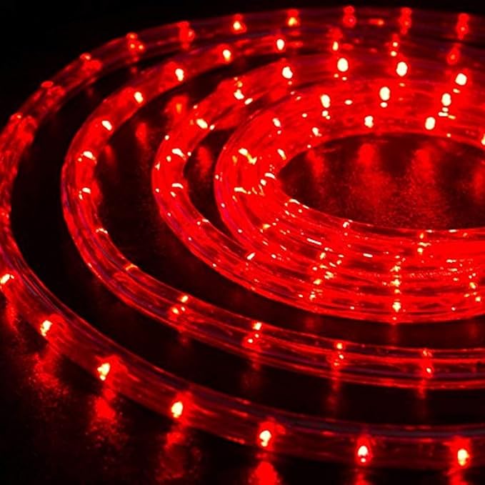 200ft LED Rope Lights Outdoor, 1440 LED Flexible Tube Lights with 8 Modes, Waterproof LED Rope Lighting for Outside, Garden, Patio, Bedroom, Party,Deck, Pool, Fences, Indoor Outdoor Decoration (Red)-VerdiqueGarden