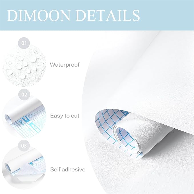 Dimoon 590''x17.7'' White Peel and Stick Wallpaper Contact Paper Self Adhesive Wall Paper-VerdiqueGarden
