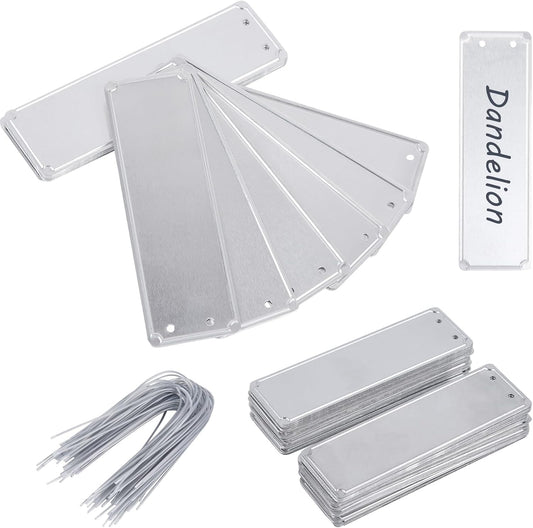 Metal Plant Labels, Aluminum Plant Tags, Aluminum Plant Label for Seedlings Garden Tree, Double Sided Write on Labels for Outdoor, Waterproof Metal Tags（50 Pcs）-VerdiqueGarden