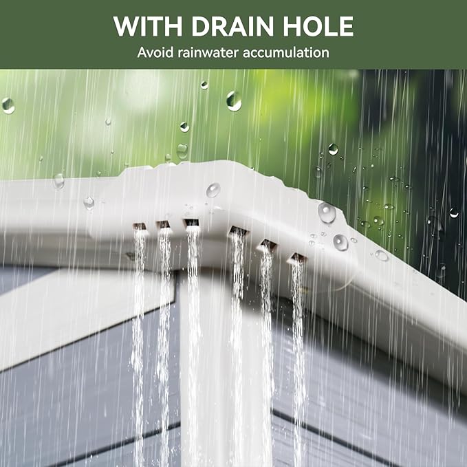 Aoxun 6.3 X 4.2 FT Resin Storage Shed Outdoor Plastic Large Garden Shed with Lockable Door, Floor for Backyard, Garden, Patio, Lawn, Grey (Grey, 6.3 x 4.4)-VerdiqueGarden