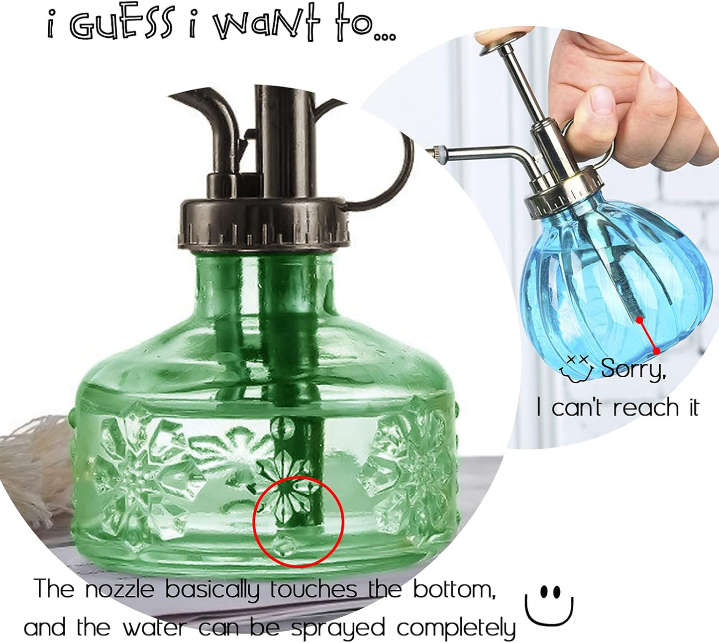 XXXFLOWER Glass Plant Mister Spray Bottle for Indoor Plant Spritzer Succulent Watering Bottle-VerdiqueGarden