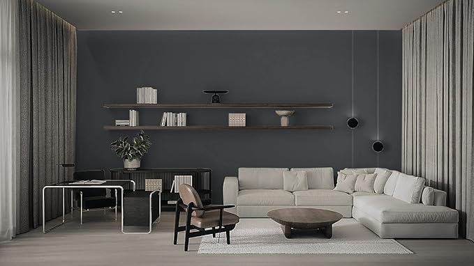 Dimoon 110''x17.7'' Grey Peel and Stick Wallpaper Contact Paper Modern Self Adhesive Wall Paper Removable Renter Friendly Textured Solid Color Shelf Cabinet Vinyl Roll (110''x17.7'',Dark Grey)-VerdiqueGarden